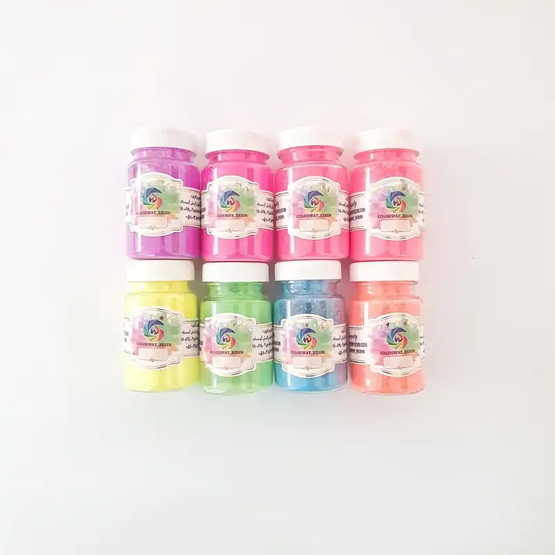 پودر رنگ رزین اپوکسی کالروی مدل فلورسنت حجم 35 میلی لیتر بسته 8 عددی