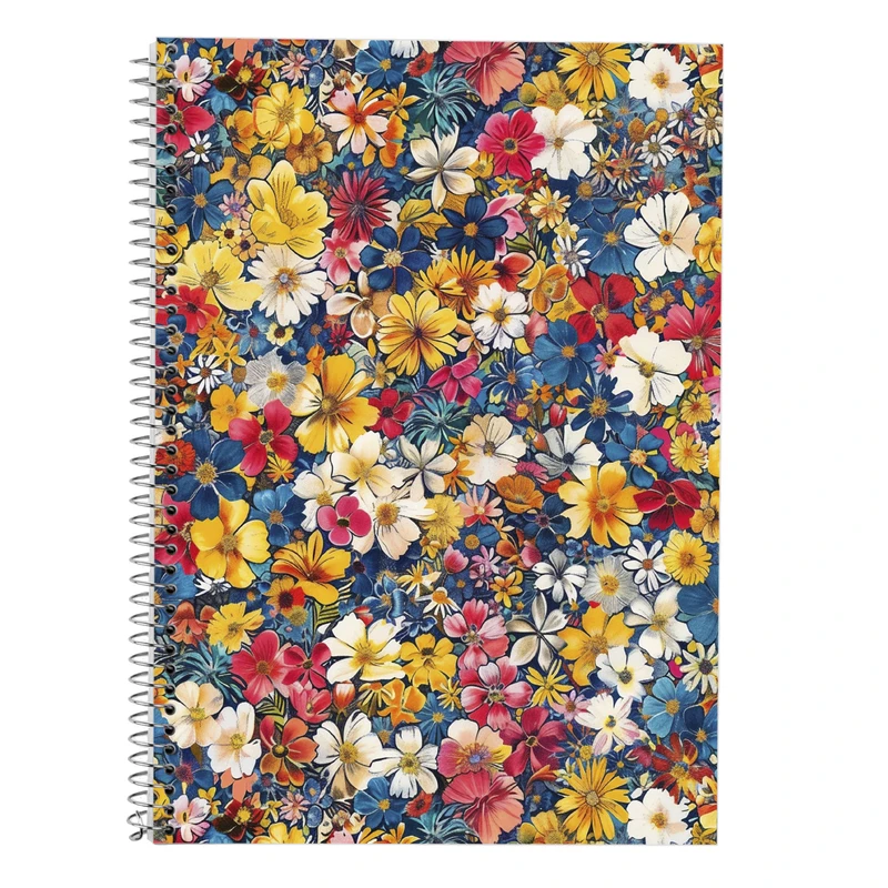 دفتر زبان 50 برگ مدوپد مدل دو خط طرح گل کد DF13341