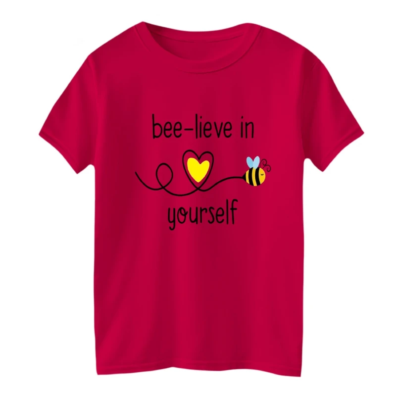 تی شرت آستین کوتاه بچگانه مدل زنبور و قلب