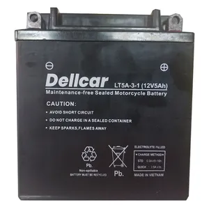 باتری موتورسیکلت 12 ولت 5 آمپر دلکار مدل LT5A