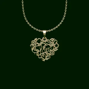 گردنبند طلا 18 عیار زنانه مدوپد مدل قلب کد V2-1-1030
