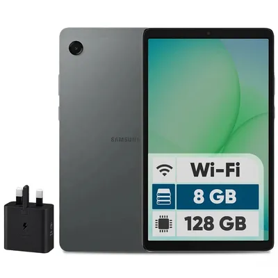 تبلت 8.7 اینچ سامسونگ مدل Galaxy Tab A11 Wi-Fi، ظرفیت 128 گیگابایت و رم 8 گیگابایت، رزولوشن دوربین 8 مگاپیکسل به همراه شارژر دیواری 25 وات سامسونگ مدل T2510