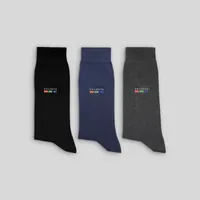 جوراب ساق بلند&nbsp;مردانه پالوته مدل PM-WIN123 مجموعه 3 عددی