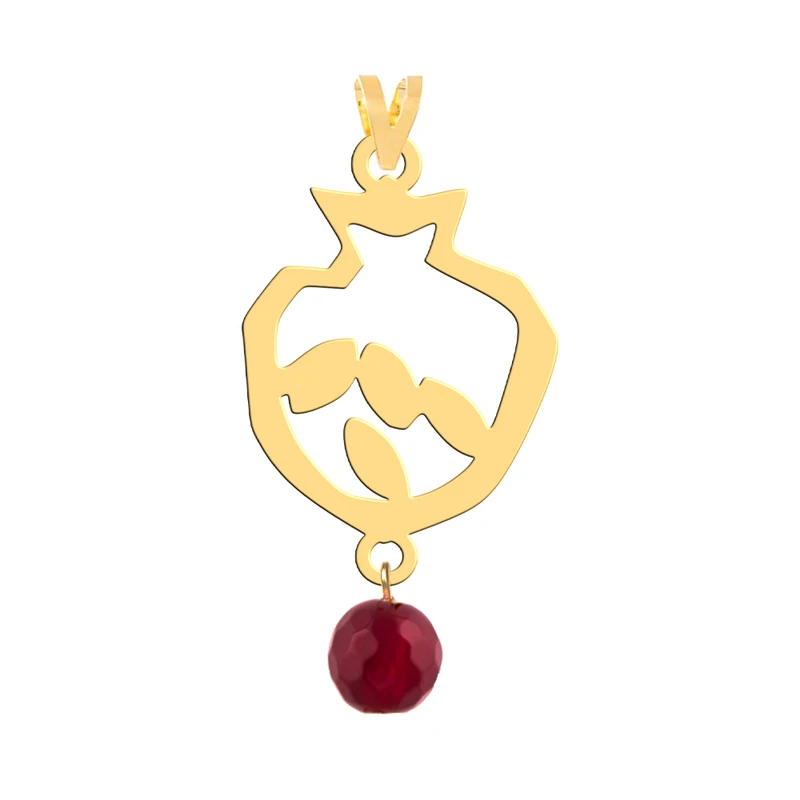 آویز گردنبند طلا 18 عیار زنانه فرشته طرح انار یلدا WNLASZ-000040