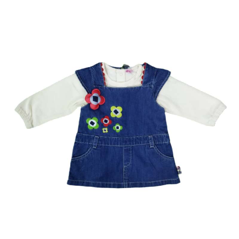 ست تی شرت و سارافون نوزادی توک توک مدل گل