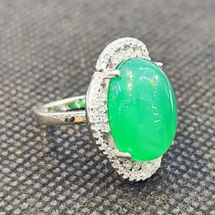 انگشتر نقره زنانه مدل سنگ عقیق خراسان کد 330