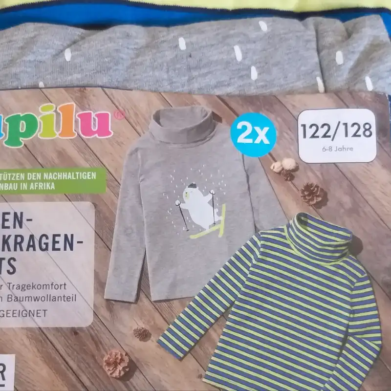 تی شرت یقه اسکی آستین بلند پسرانه لوپیلو مدل Alisa مجموعه دو عددی