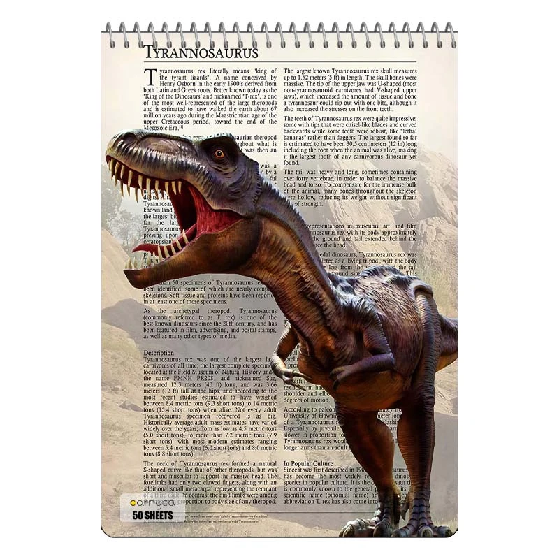 دفتر نقاشی 50 برگ سیمی کارنیکا طرح روزنامه وینتج حیوانات Vintage Newspaper Animals کد 12234