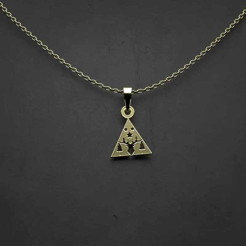 گردنبند طلا 18 عیار زنانه مدوپد مدل  طرح گوزن کد AA1088