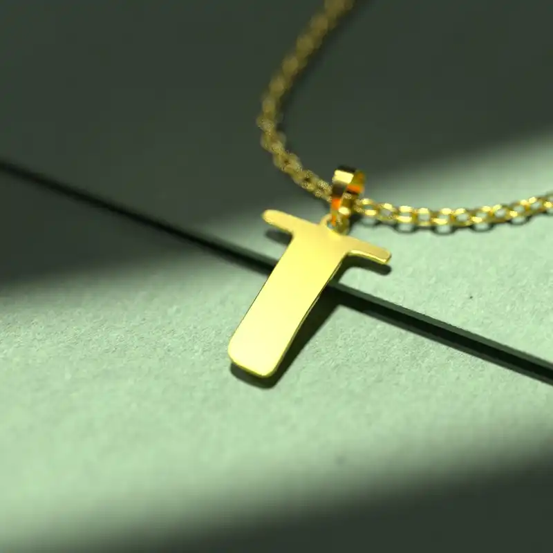 گردنبند طلا 18 عیار زنانه مدوپد مدل حرف T کد H3-1-1126