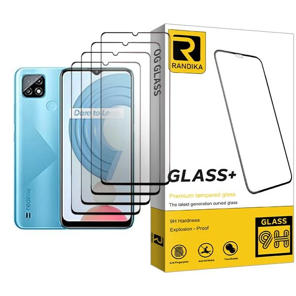 محافظ صفحه نمایش راندیکا مدل Randika Glass MIX004 مناسب برای گوشی موبایل ریلمی C21 بسته چهار عددی
