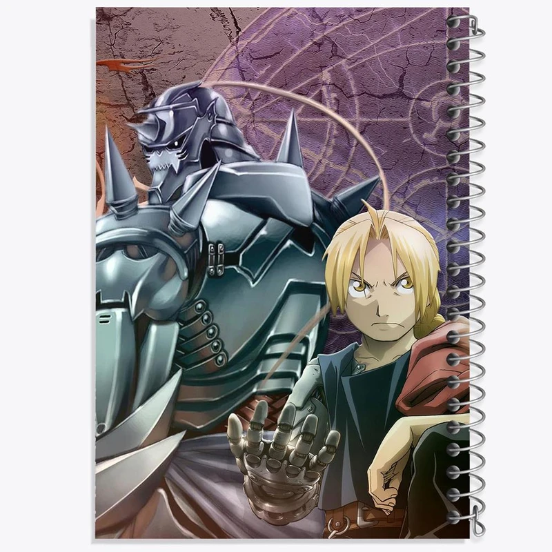 دفتر نقاشی 50 برگ خندالو مدل ادوارد و آلفونس انیمه کیمیاگر تمام فلزی کد 12666