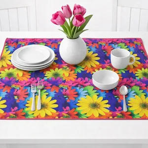 سفره ۴ نفره مدل گلدار پارچه ای ۹۸۷۱۲۳ سایز ۱۰۰*۷۵ سانتیمتر