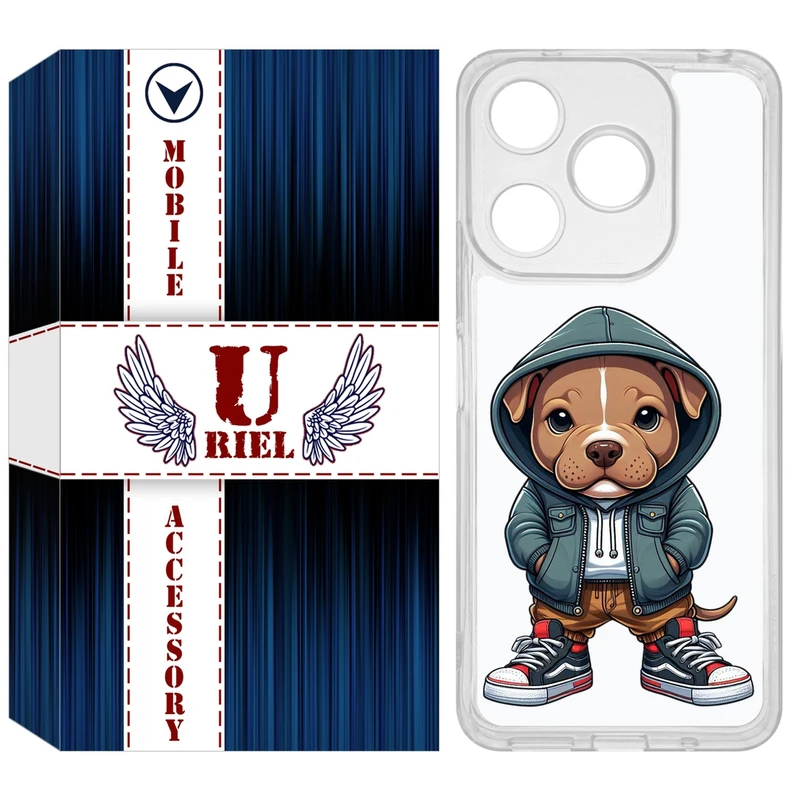 کاور یوریل مدل Clear کد 66 طرح سگ قهوه ای مناسب برای گوشی موبایل شیائومی Redmi 13X / 13 / Poco M6 4G