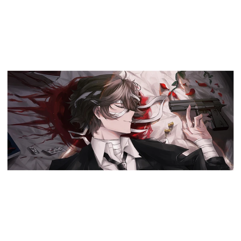 استیکر لپ تاپ و موبایل مدل انیمه طرح سگ‌های ولگرد بانگو اوسامو دازای Bungo Stray Dogs Osamu dazai کد 345