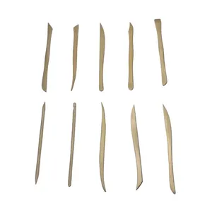 ابزار سفالگری مدل کاردک چوبی کدhj9384 بسته 10 عددی