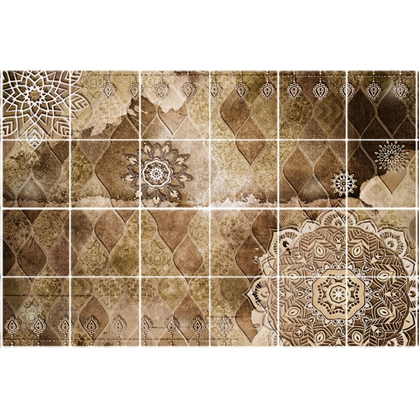 تایل سقفی آسمان مجازی طرح اسلیمی کد 3D1764-24 سایز 60x60 سانتی متر مجموعه 24 عددی
