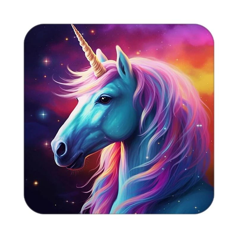 زیر لیوانی کاکتی طرح اسب تک شاخ و یونیکورن مدل mp32344