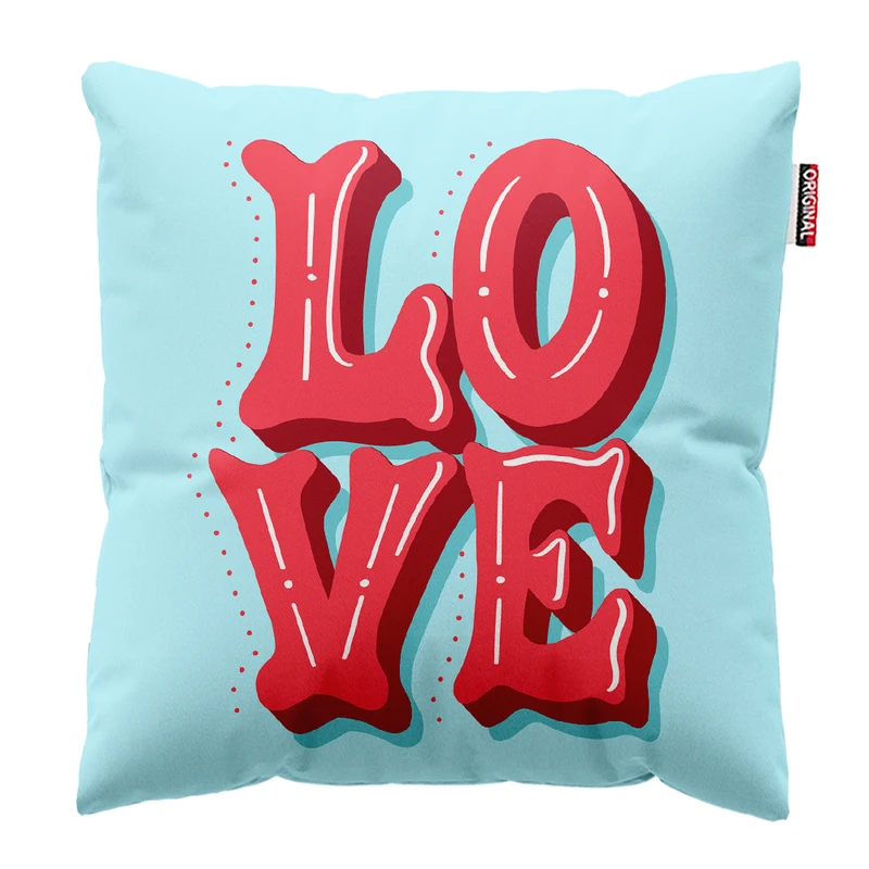 کوسن پاد آفرین مدل مینیمال طرح عشق کد PK302793 سایز 30*30 سانتی متر