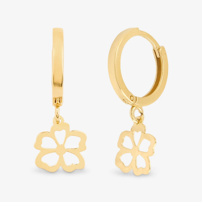 گوشواره حلقه‌ای طلا 18 عیار زنانه گالری طلا و جواهر هانی مدل mk393