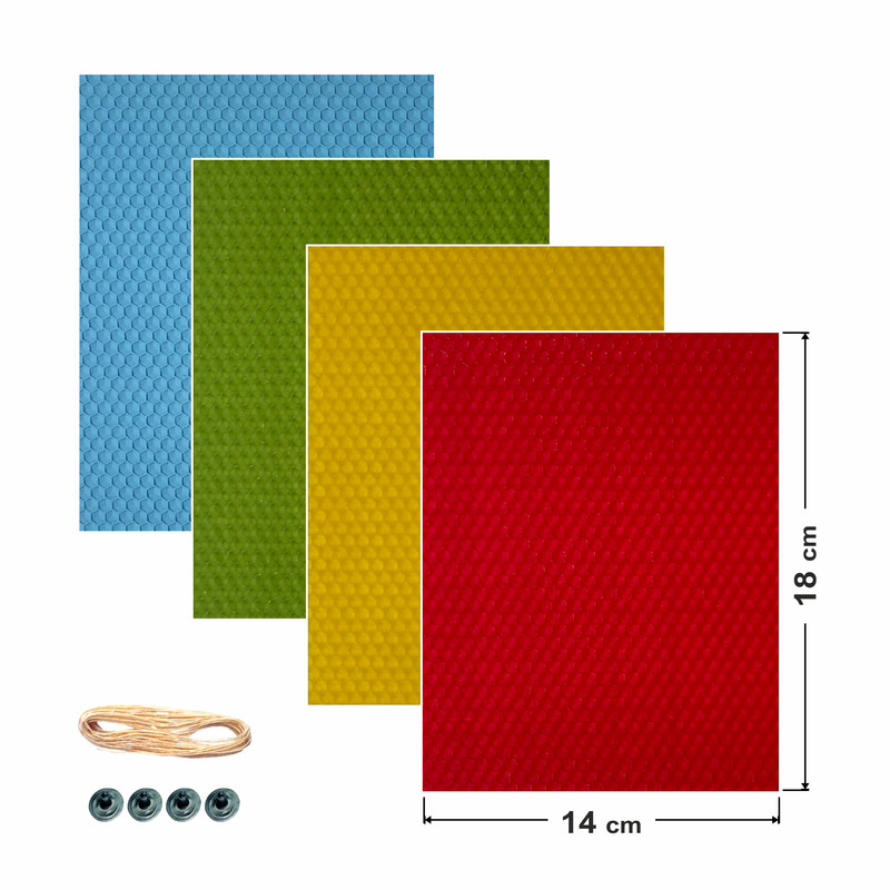 شمع بیزوکس مدل ورق موم عسل کد 1418M مجموعه 4عددی