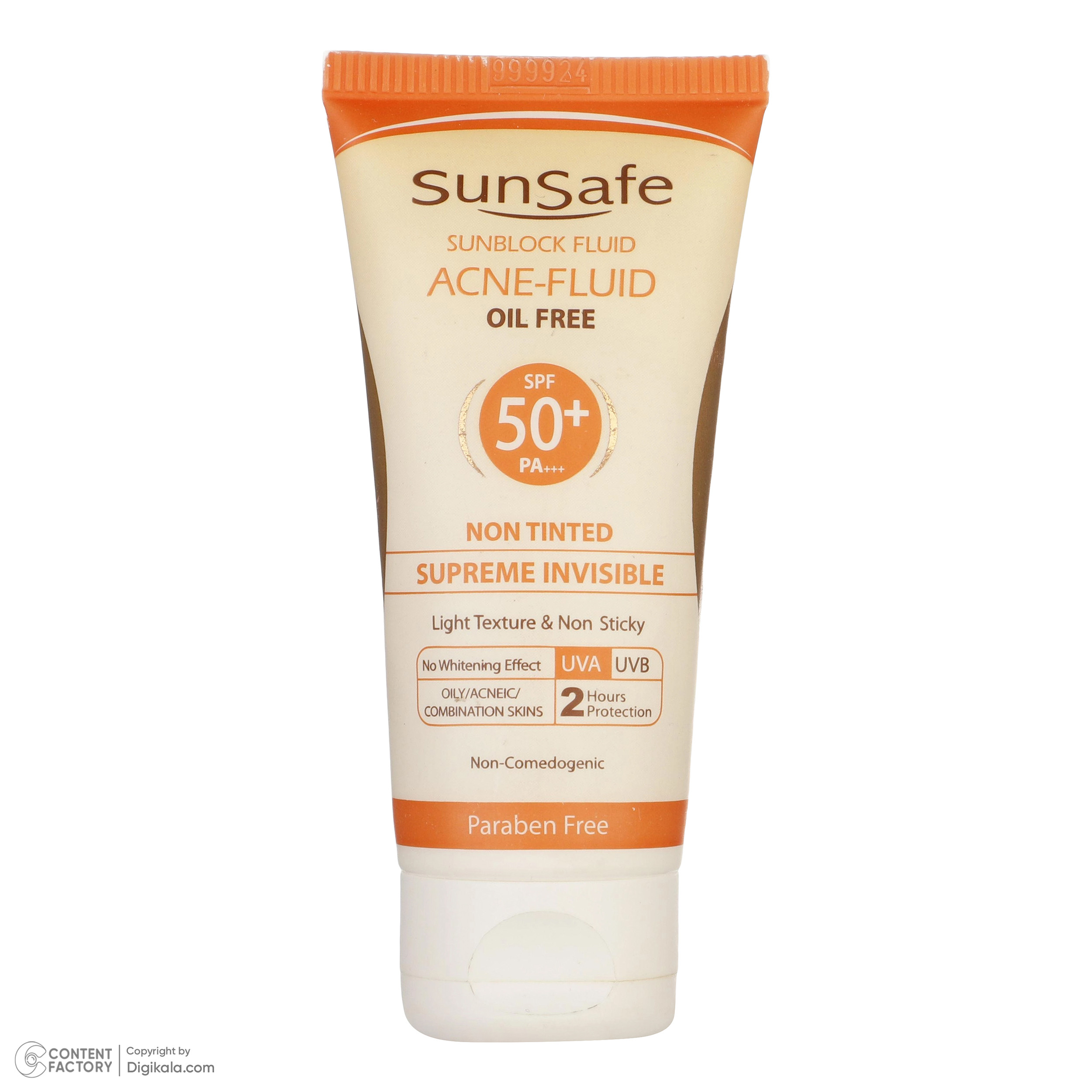کرم ضد آفتاب بدون رنگ سان سیف مدل SPF50 محافظ UVA ،UVB و +++PA، ضد جوش و آکنه، ضد آب و حساسیت، مناسب پوست‌‌های آکنه‌ای و چرب حجم 50 میلی‌لیتر
