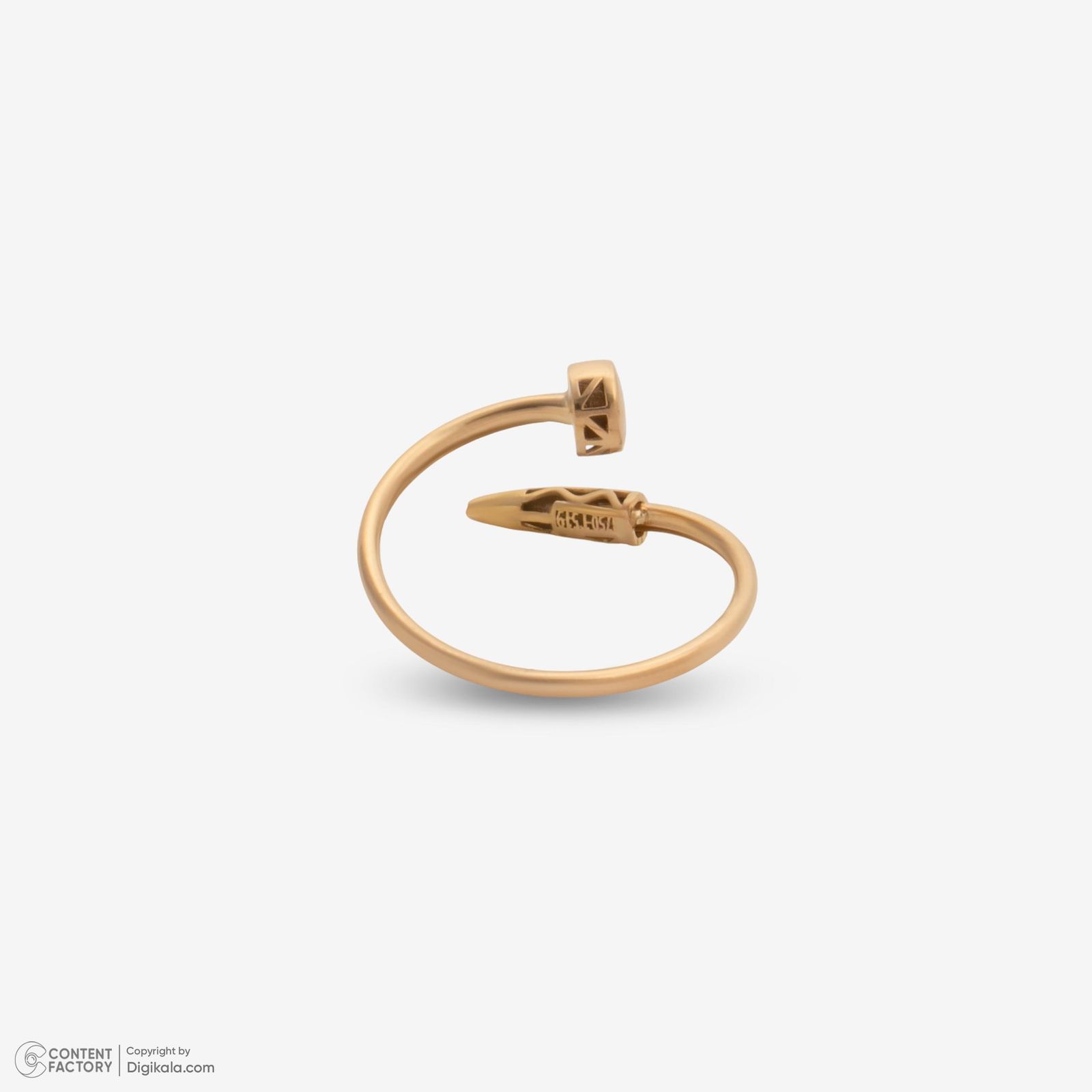 انگشتر طلا 18 عیار زنانه با طرح کارتیه میخ حافا گلد مدل r021 سایز 56 -  - 3