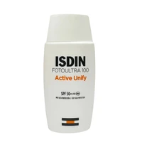 کرم ضدآفتاب بدون رنگ ایزدین SPF50 مدل FOTOULTRA 100 ACTIVE UNIFY مناسب انواع پوست، حجم 50 میلیلیتر