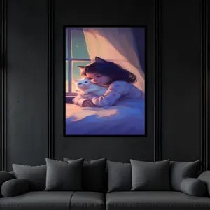 تابلو بکلیت طرح کودک دکوری فانتزی ژستیک دخترانه کارتون و انیمیشن مدل B-bu6241 فریم مشکی