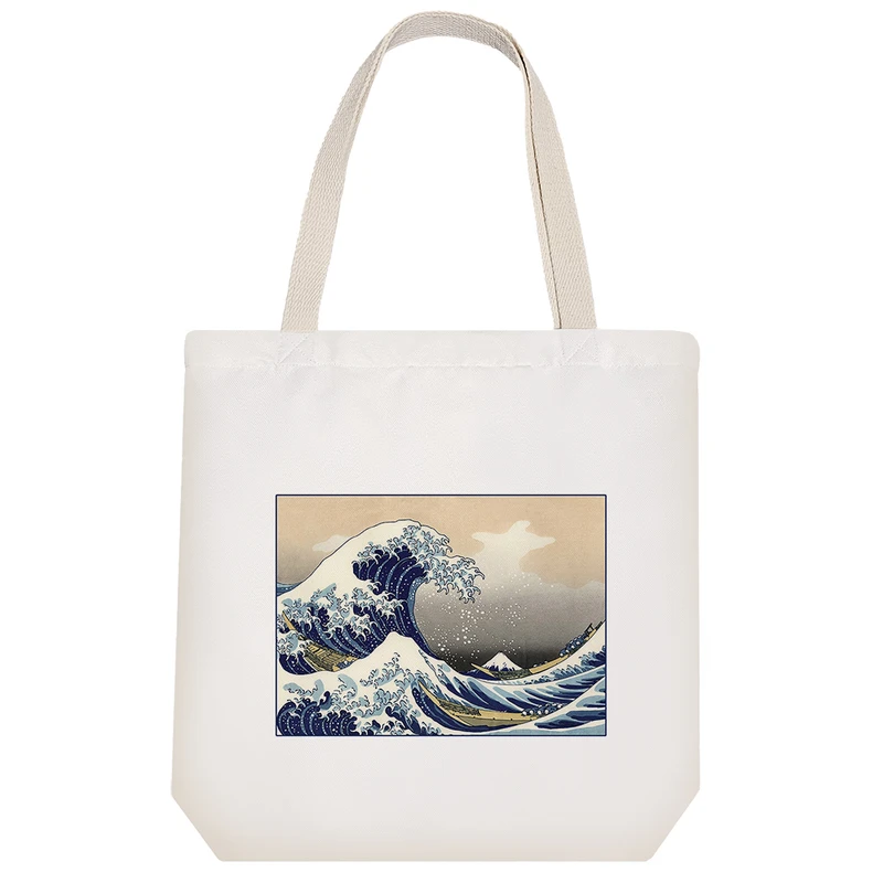 ساک خرید خندالو طرح نقاشی موج عظیم کاناگاوا کد H373