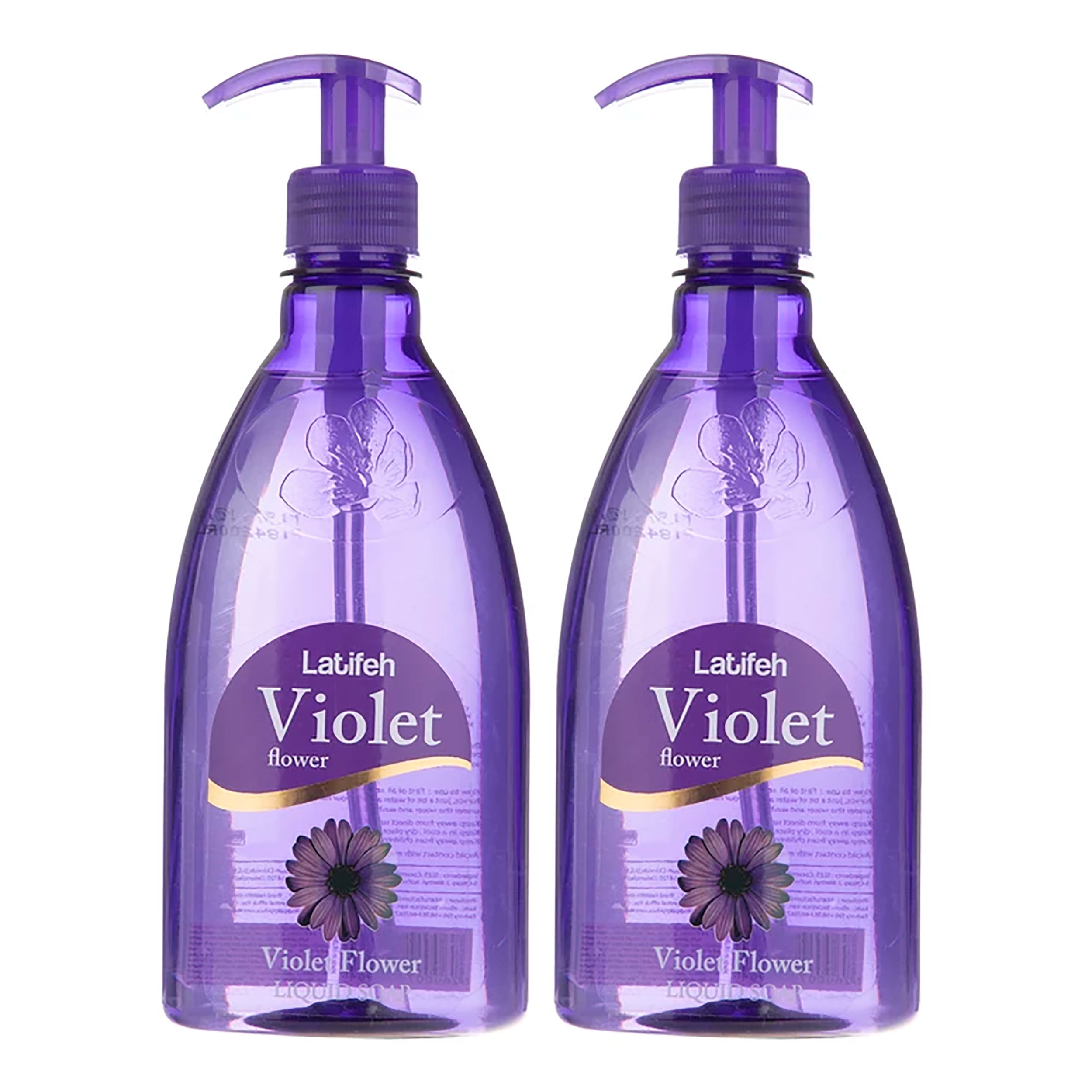 مایع دستشویی لطیفه مدل Violet Flower حجم 400 میلی لیتر بسته 2 عددی