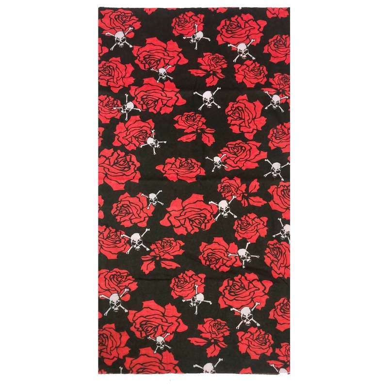 دستمال سر و گردن مدل اسکلت و گل