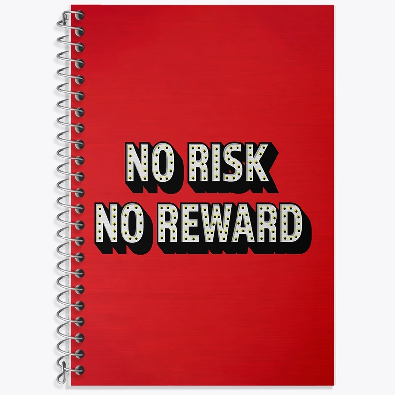 دفتر زبان 50 برگ خندالو مدل سه خط طرح No Risk No Reward کد F1081