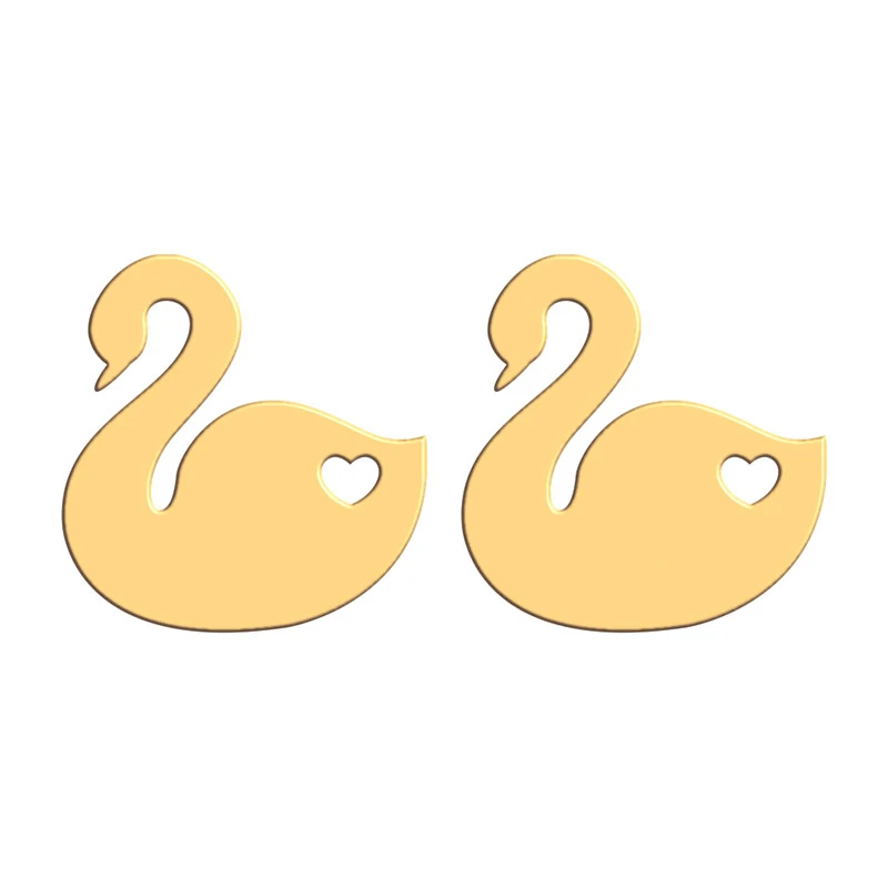 گوشواره طلا 18 عیار زنانه فرشته مدل قو WEL-000390