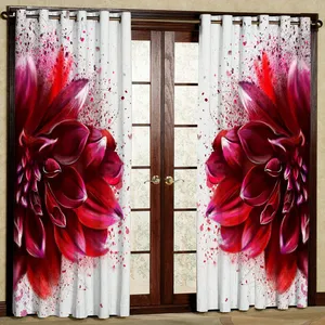 پرده مدل گل دار هازان پانچی کد 4423 سایز 140x200 سانتی متر