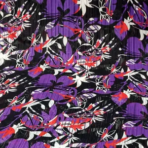 پارچه لباس عرض 1.5 متر مدل کرپ حریر رنگ بنفش