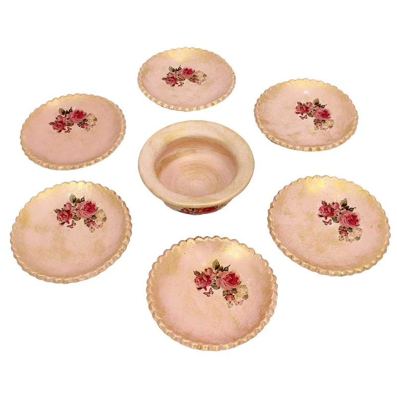 مجموعه ظروف هفت سین 7 پارچه مدل دالبر گل