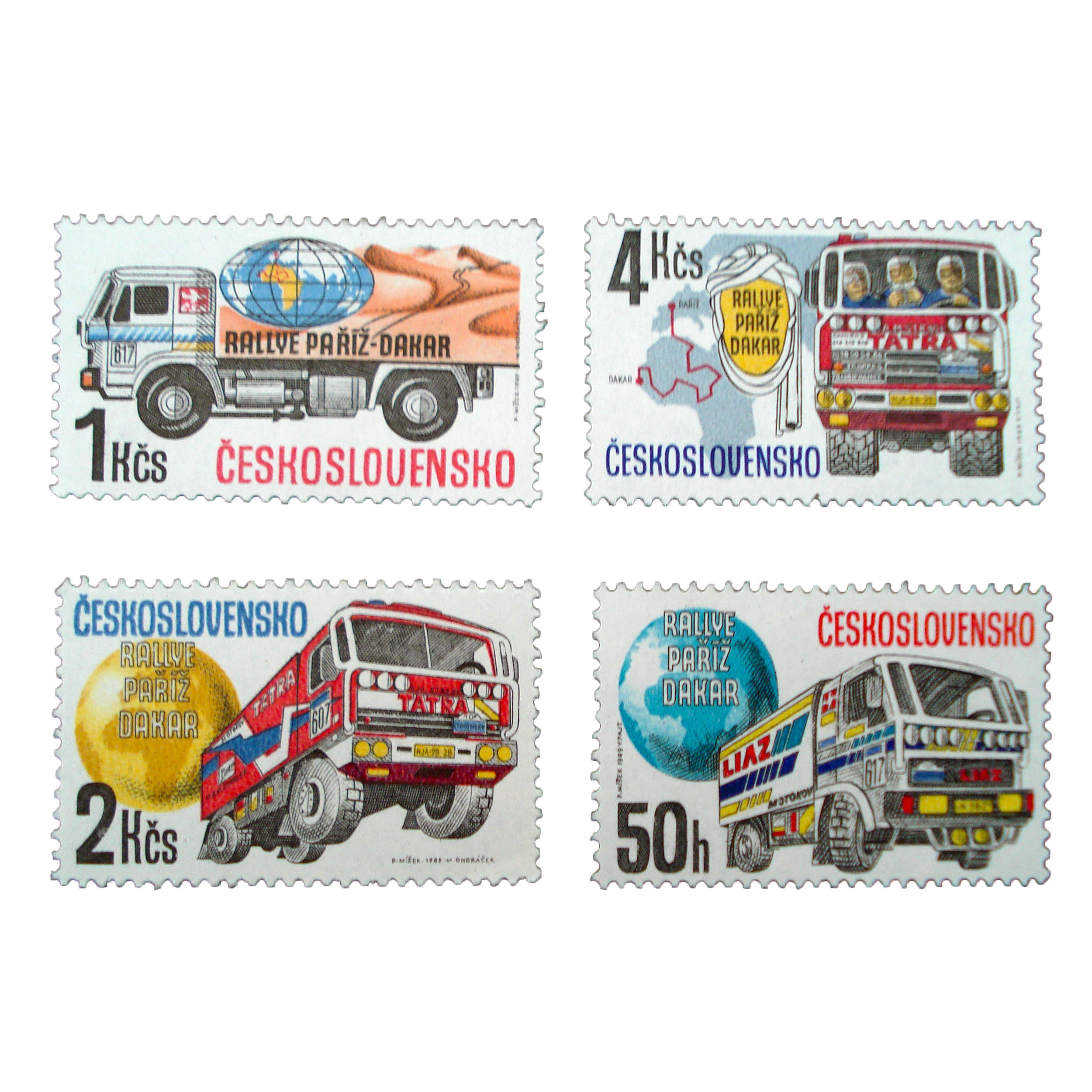 تمبر یادگاری مدل ماشین کد bc-1727 مجموعه 4 عددی