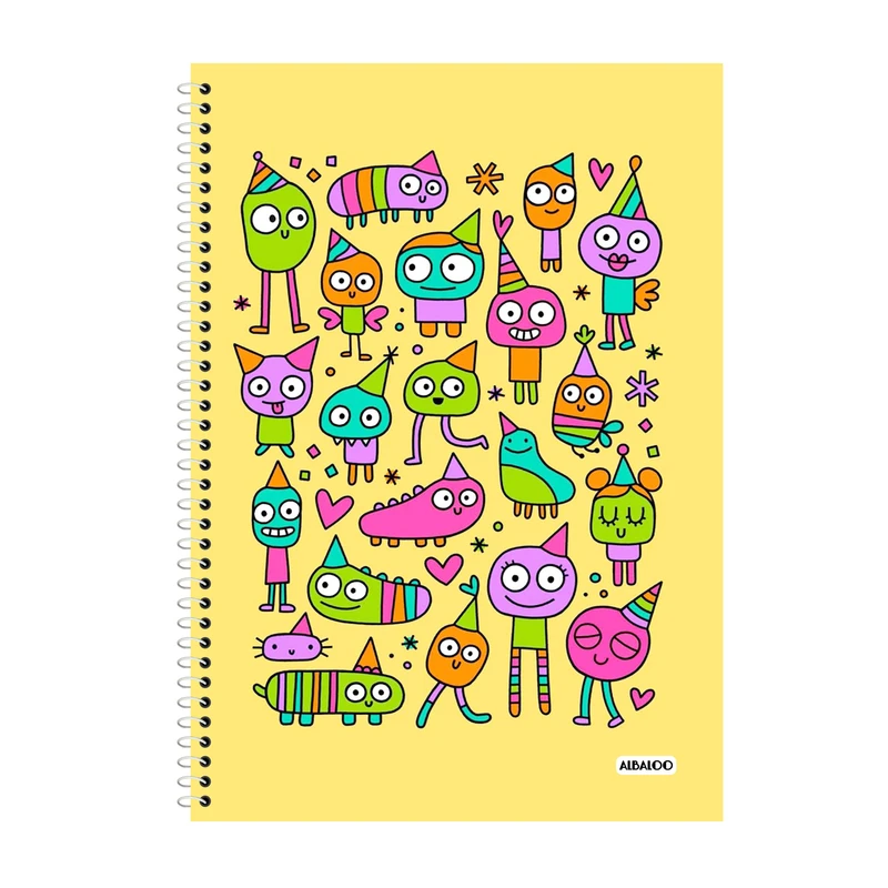 دفتر زبان 100 برگ آلبالو طرح فانتزی کد 2342