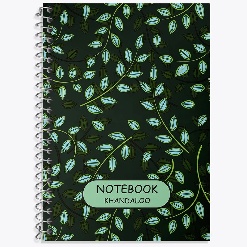 دفتر زبان 50 برگ خندالو مدل دو خط طرح پترن برگ کد N463