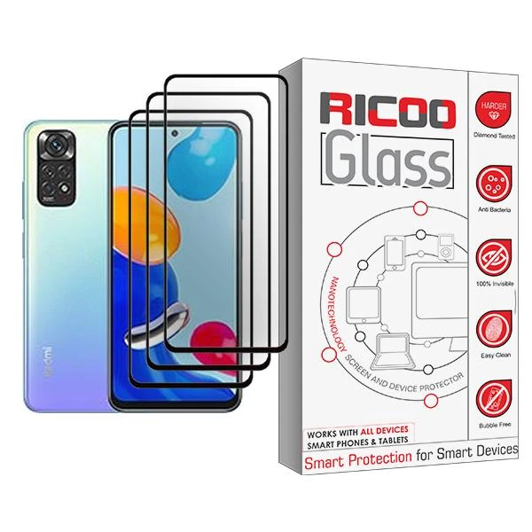 محافظ صفحه نمایش ریکو مدل Ricoo Glass MIX003 مناسب برای گوشی موبایل شیائومی Redmi Note 11 بسته سه عددی