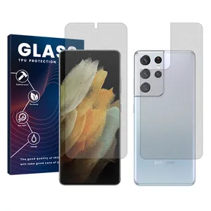 Glass Resistant model Matte screen protector suitable for Samsung Galaxy S21 Ultra 5G mobile phone along with the back protector