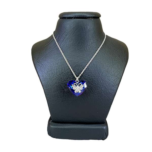 گردنبند نقره زنانه سواروسکی مدل قلب و پروانه کد 300011 گردنبند نقره زنانه سواروسکی مدل قلب و پروانه کد 300011