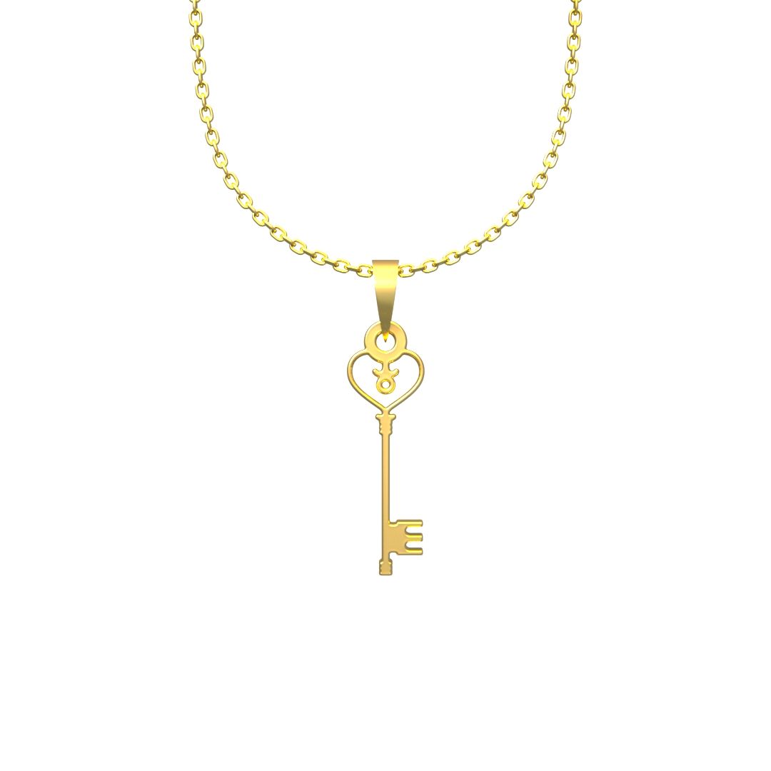 گردنبند طلا 18 عیار زنانه مدوپد مدل کلید کد F2-1-1038 -  - 5