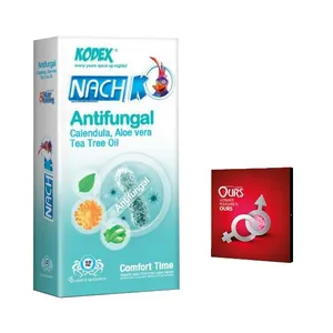 کاندوم ناچ کدکس مدل ANTIFUNGAL مجموعه 12 عددی به همراه کاندوم اورز مدل بلیسر