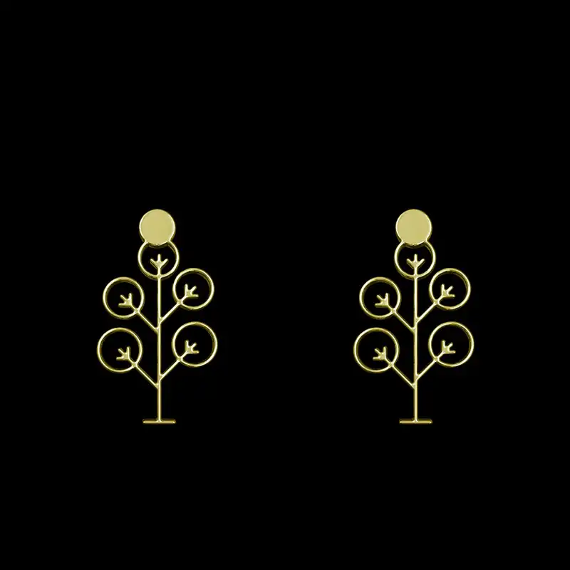 گوشواره طلا 18 عیار زنانه مدوپد مدل درخت کد GA1-15759