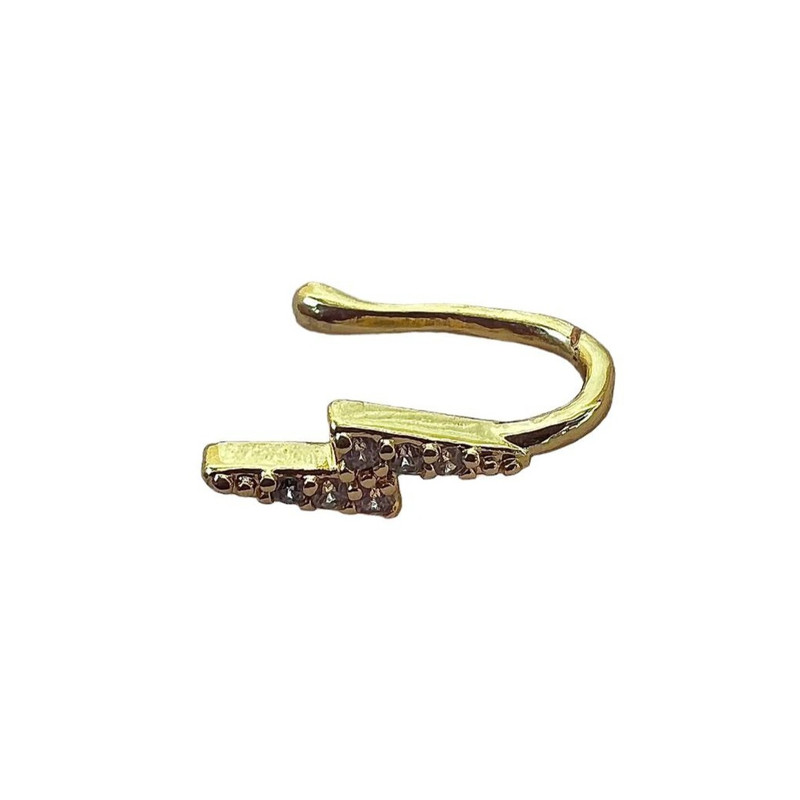 پیرسینگ بینی زنانه مدل رعد وبرق نگینی