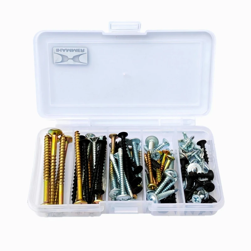 پیچ سر‌مته و ام دی اف و چوب هامر مدل Home Fix R بسته ۱۱۰ عددی