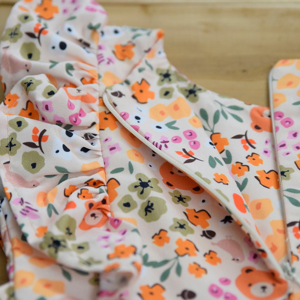 سارافون دخترانه دلنار گالری مدل پرنسسی شکوفه بهار کتان نخ - - 20