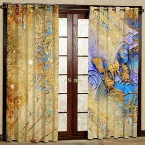 پرده مدل پروانه مخمل پانچی کد 1032L سایز 140x280 سانتی متر